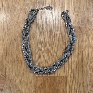 Chunky Silver braided necklace